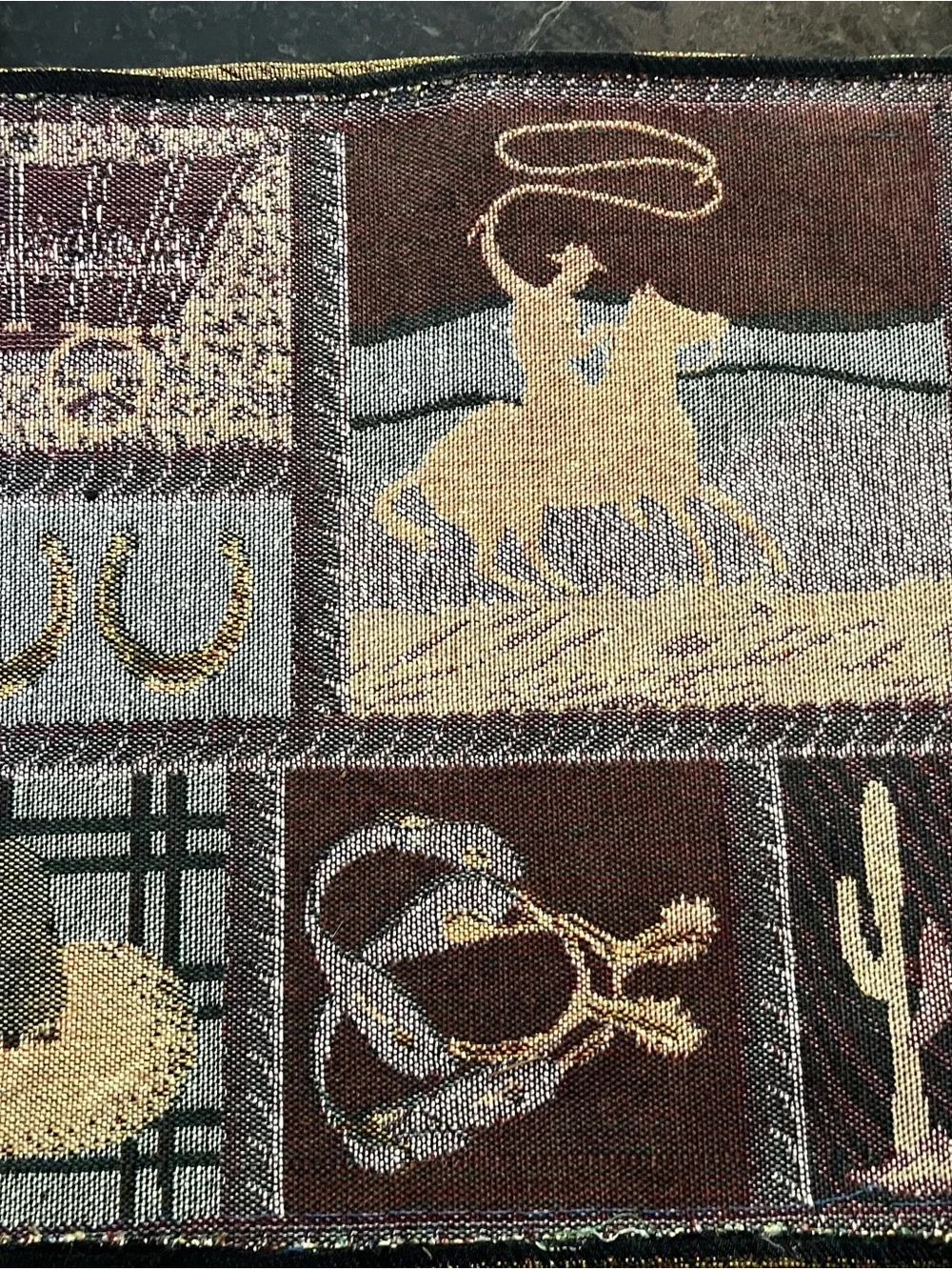 Set Of 4 Vintage Tapestry Cowboy Placemats Western Rodeo